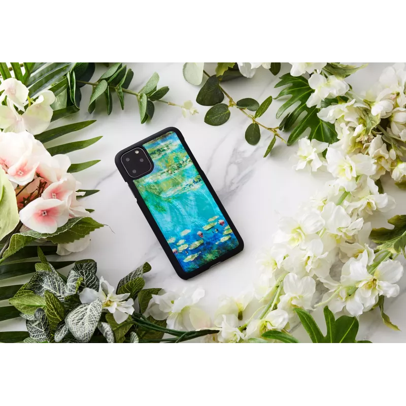 Puhelinkotelo iKins iPhone 11 Pro Max – lumpeenkukkadesign, musta