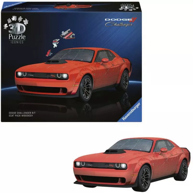 3D-palapeli Ravensburger Dodge Challenger R/T Scat Pack Widebody – Iconics-sarja, pienoismalli