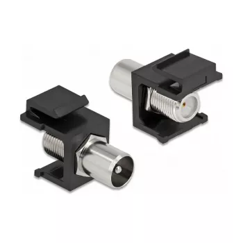 Keystone-moduuli IEC-pistoke F-liittimeen musta DeLOCK 86857
