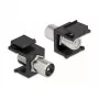 Keystone-moduuli IEC-pistoke F-liittimeen musta DeLOCK 86857