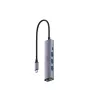 USB-C-keskitin Cudy UH605 Gigabit LAN, 3x USB-A 3.0, USB-C virtaliitäntä, harmaa