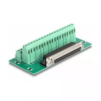 DeLOCK D-Sub 37-pin liitin riviliittimeen DIN-kiskolle leveys 51 mm syvyys 116 mm korkeus 30 mm