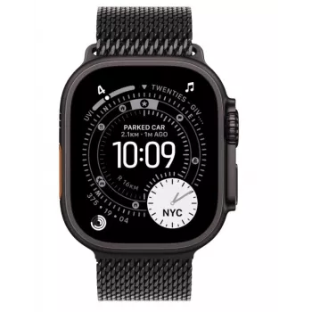 Älykello Apple Watch Ultra 3 GPS + Cellular 49 mm Black Titanium -kotelo Black Titanium Milanese Loop -rannekkeella Medium