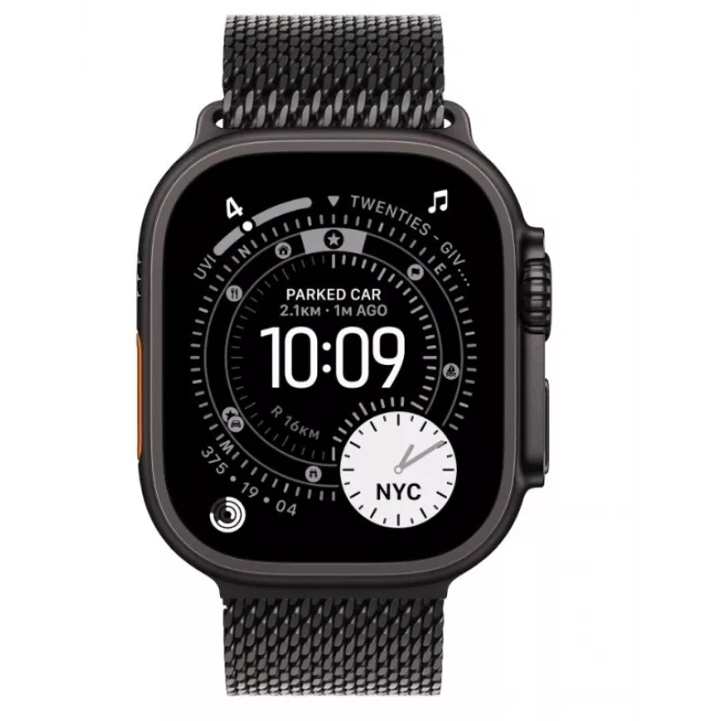 Älykello Apple Watch Ultra 3 GPS + Cellular 49 mm Black Titanium -kotelo Black Titanium Milanese Loop -rannekkeella Medium