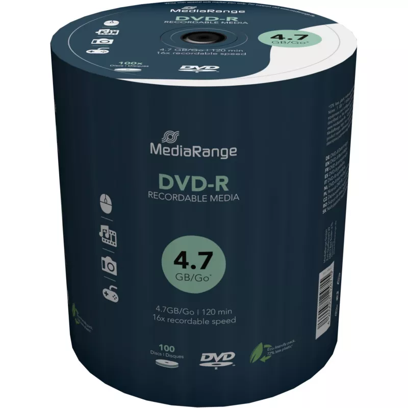MediaRange MR442 DVD-aihiot 4,7 GB DVD-R 100 kpl