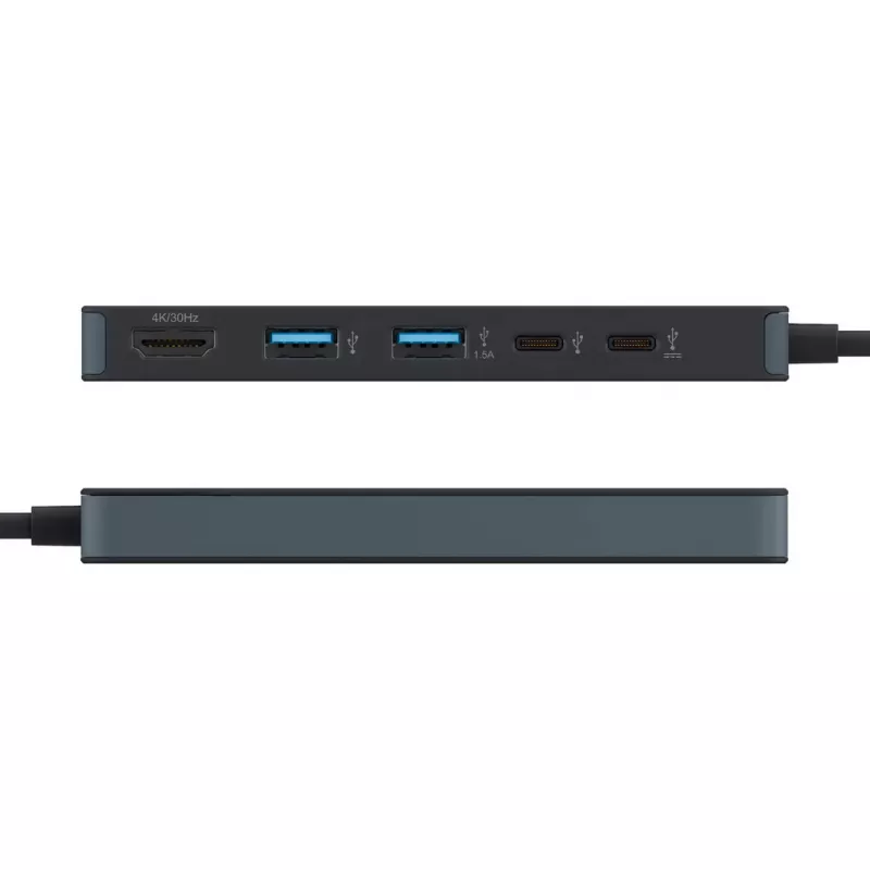 Hyper HyperDrive Flex HD4101BKGL 5-porttinen USB-C-keskitin (2x USB-A, 1x USB-C, 1x HDMI), musta