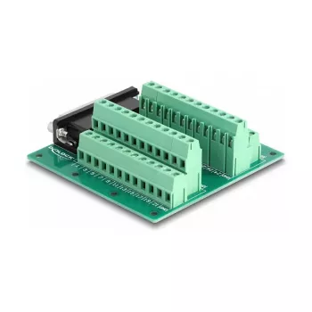 DeLOCK D-Sub HD 44-napainen liitäntä riviliittimeen DIN-kiskoon 84 mm x 86 mm x 30 mm