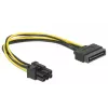 Delock 82924 SATA 15-napainen - 6-napainen PCI Express virtakaapeli
