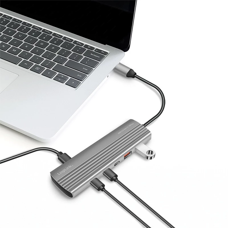 Erittäin ohut USB 3.2 -keskitin 2x USB-A, 8x USB-C, PD, 100W