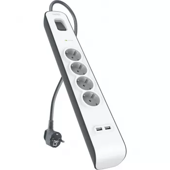 Pistorasialista Belkin 525J 4 sukopistorasialla ja 2 USB-A-liitännällä, 2 m kaapeli