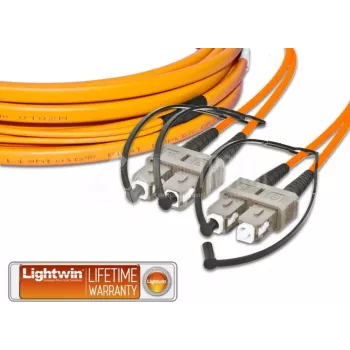 Lightwin korkealaatuinen litteä duplex LWL-patchkaapeli, MM OM2, SC - SC LWL-patchkaapeli (LDP-50 SC-SC 3.0 FD)