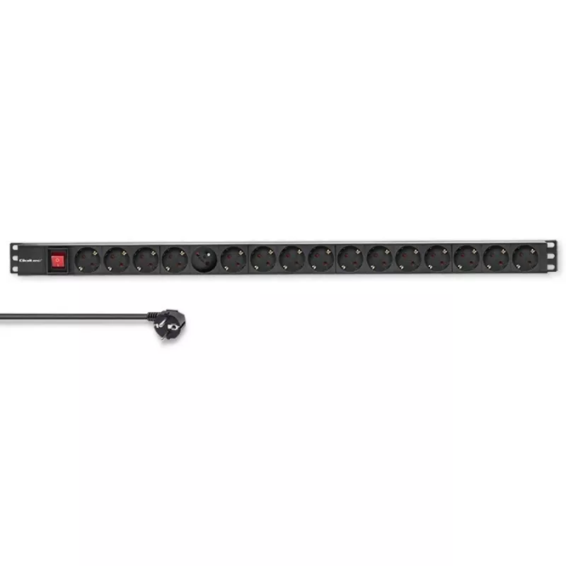 Qoltec alumiininen PDU RACKiin | 16A | 16 x Schuko | pystysuora | 1,8 m