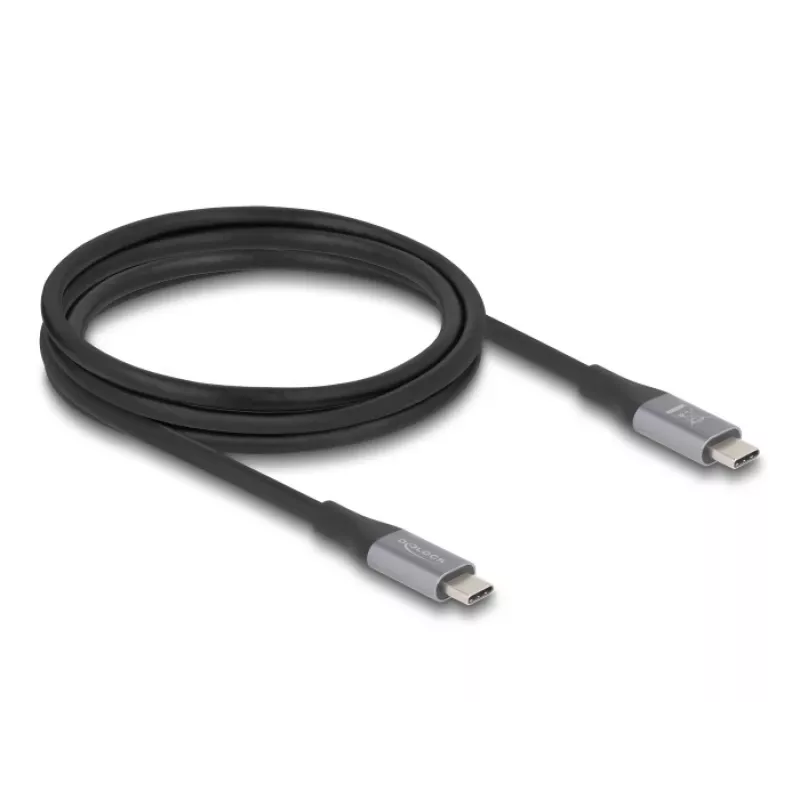 USB-kaapeli DeLOCK 81192 USB4 Gen 2x2 2 m USB-C musta harmaa
