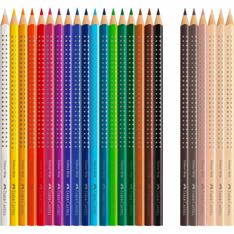 Faber-Castell 112819 Grip Skin Tones värikynät, 18+6