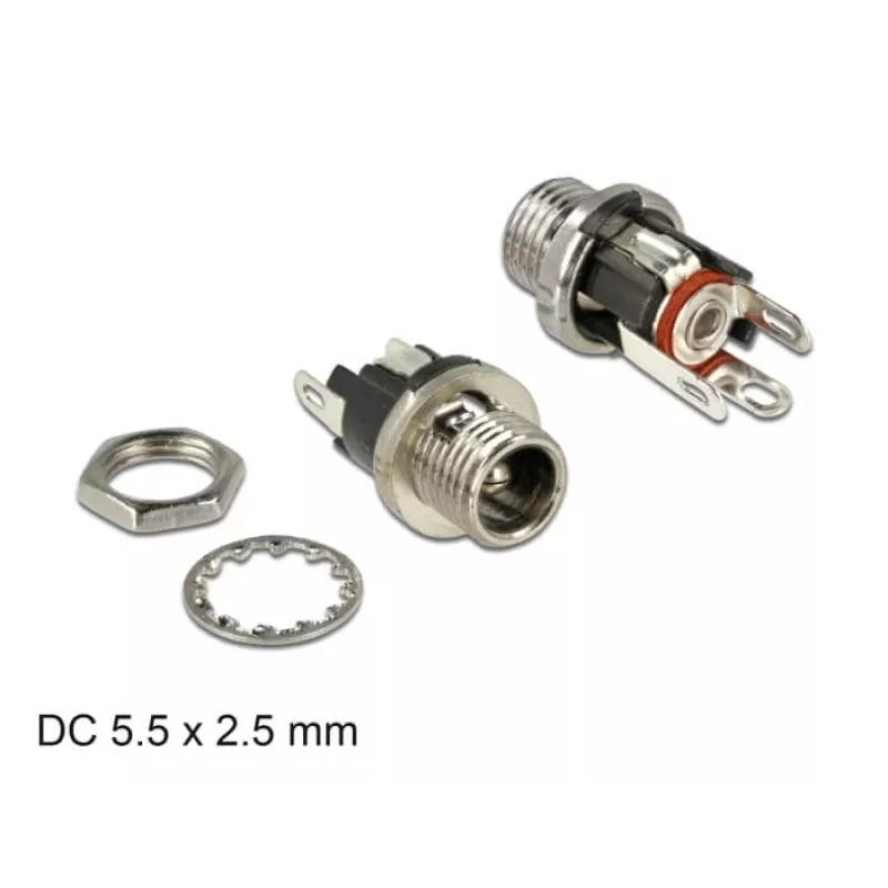 Johdinliitin DeLOCK 89911 DC musta nikkeli