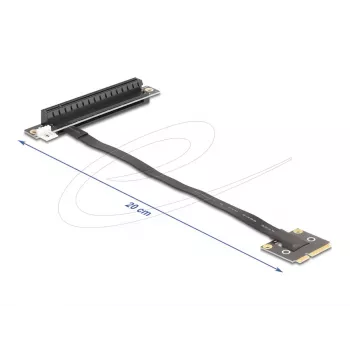 Delock Sovitin Mini PCIe uros - PCIe 3.0 x16 -paikka, 90 asteen kulma, kaapelilla