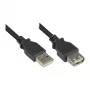 Jatkokaapeli USB 2.0 uros A - naaras A, musta, 3 m, Good Connections® (2511-OF3S)