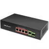 Ethernet PoE -kytkin QOLTEC 52296 — 4x RJ45 PoE-porttia, 1x RJ45 uplink