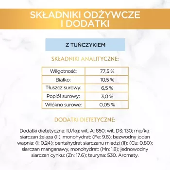 Kissan märkäruoka Purina GOURMET Gold Adult tonnikala 85 g säilyke, proteiini 10,5 %, rasva 7 %, kosteus 77,5 %