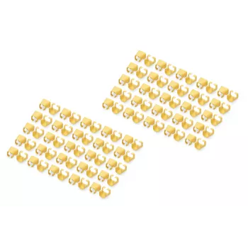 DIGITUS - kaapeliklipsit värikoodauksella - patch-kaapeleille - keltainen (100 kpl pakkaus) (A-CC-Y)