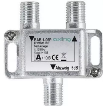 axing BAB 1-06P - kaapelinjakaja - 5 - 1218 MHz - harmaa - A - 6 dB - F