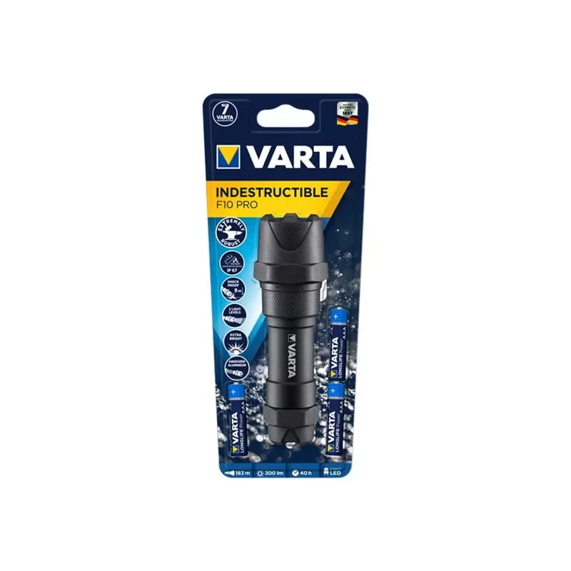 Käsivalaisin Varta INDESTRUCTIBLE F10 PRO musta 6W 300lm IP67