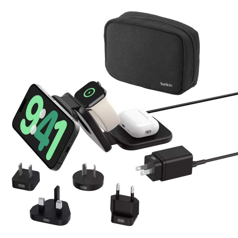 Belkin BoostCharge Pro kuulokkeet älypuhelin älykello musta USB langaton pikalataus