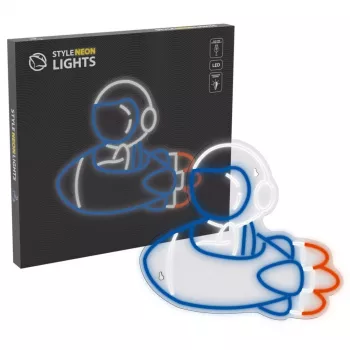 Koristeellinen neonvalo MANTA SNL90MT Style Neon Lights — astronautti raketissa