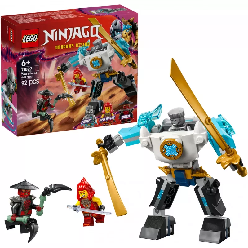 LEGO NINJAGO -sarja 71827 Zanen taisteluhaarniska-mech, 92 osaa, 2 minihahmoa, korkeus 100 mm, ikä 6+
