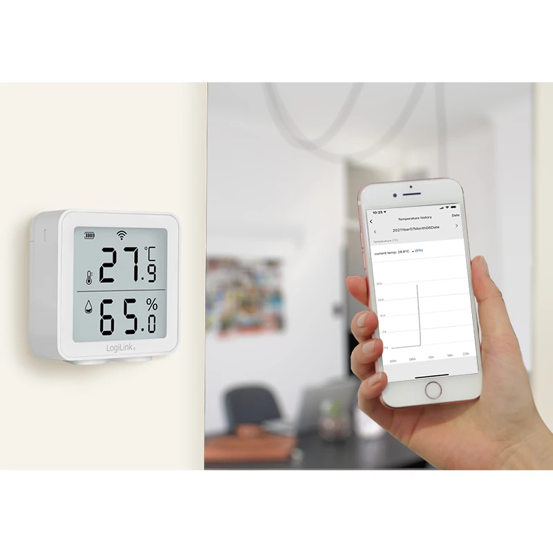 LogiLink SC0116 hygrometri psykrometri sisäkäyttöön elektroninen valkoinen digitaalinen