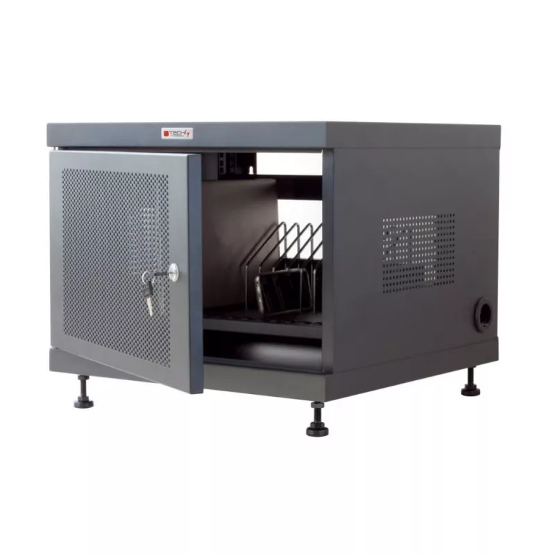 Telinehylly TECHLY 367652 kaapelinhallinta 3M-teippikiinnityksellä, teräs, 550×550×410 mm, musta