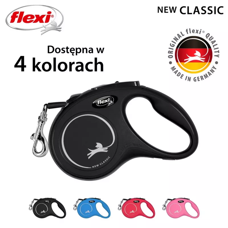 Flexi New CLASSIC 5 m musta koiran flexi-hihna
