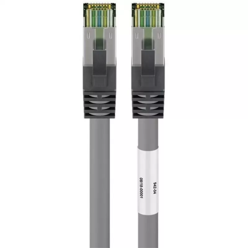 Goobay CAT 8.1 -patchkaapeli, S/FTP (PiMF), harmaa, 0,5 m - LSZH halogeeniton, kupari AWG 24 (55135)