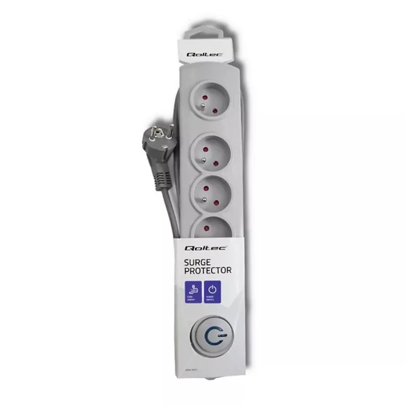 Ylijännitesuoja Qoltec 50270 harmaa 5 AC-pistorasiaa 230V