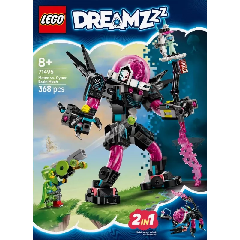 Rakennuslelu LEGO 71495 Mateo vs. Cyberbrain Mech – leikkisetti minifiguureilla ja rakennettavalla mechillä