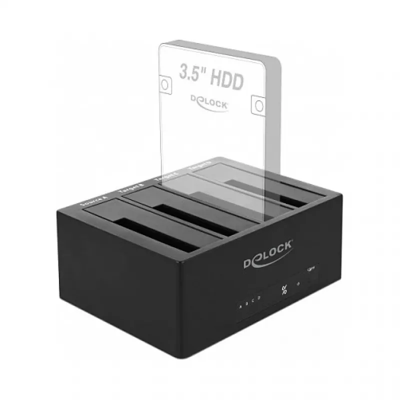 Delock USB 3.0 -telakointiasema 4 x SATA HDD / SSD kanssa kloonaustoiminto (64063)