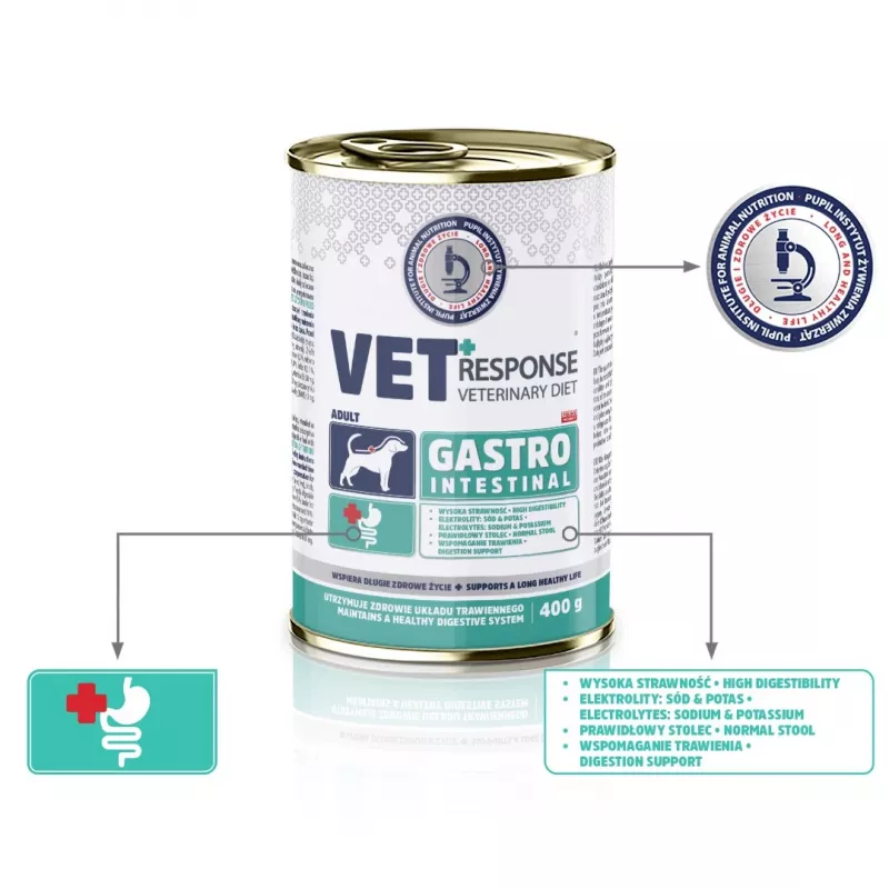 VET RESPONSE Gastrointestinal - märkäruoka koirille - 400 g