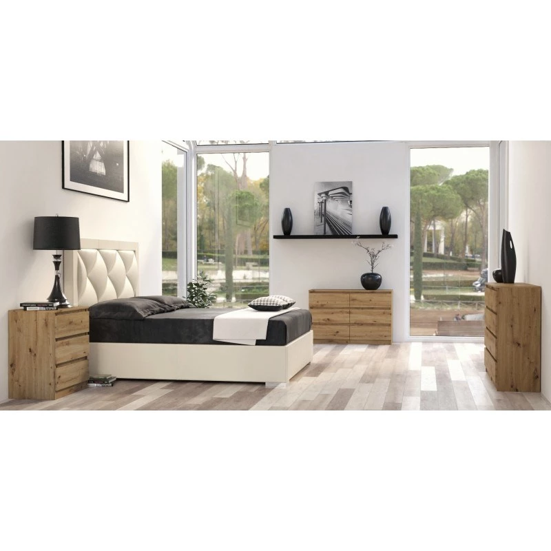 Kommode top e shop M4 ARTISAN – 4 laatikkoa, tammi, 700×400×970 mm, lastulevy