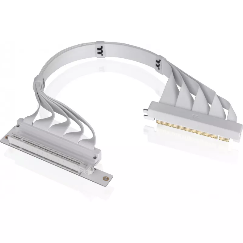 Thermaltake PCI-E 4.0 Dual 90 Degree -riser-kaapeli, 40 cm, valkoinen (AC-077-CO6OTN-C1)