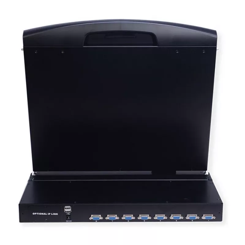 Kehikkokonsoli VALUE 26.99.0162 — 17 tuuman (43,2 cm) 1280x1024 1U, USB-näppäimistö/hiiri, musta