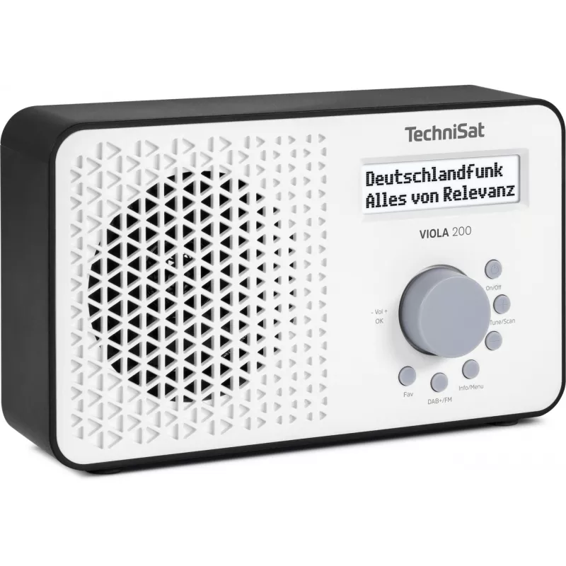 TechniSat VIOLA 200 DAB+ digitaalinen radiokello, valkoinen/musta