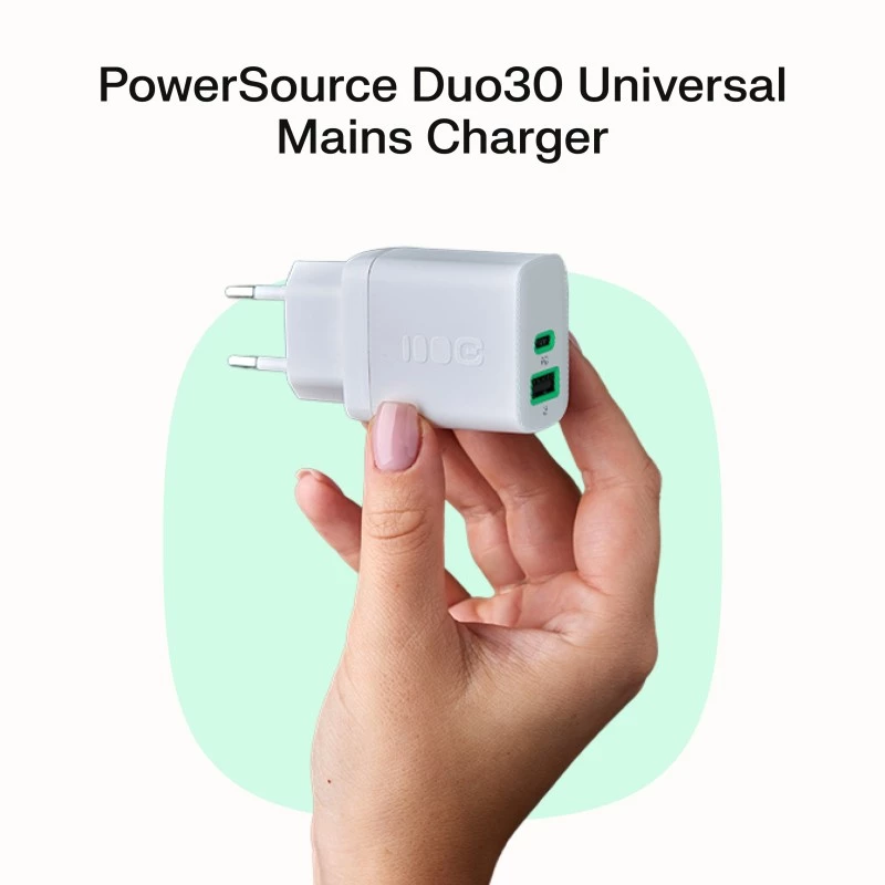 Virtalähde Green Cell PowerSource Solo30 30W valkoinen — USB-C-laturi, 30 W lähtöteho