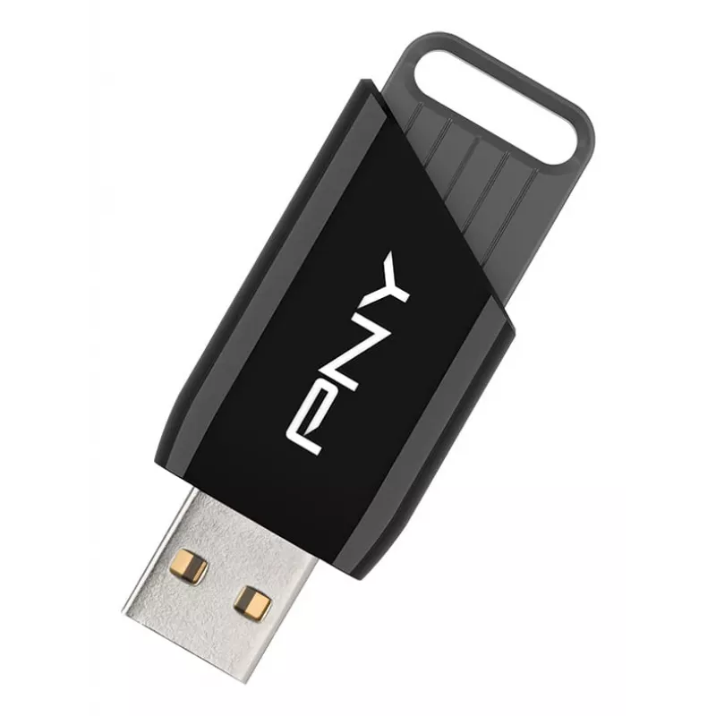 PNY Attaché X, 32 GB, USB Type-A, 3.2 Gen 1 (3.1 Gen 1), 130 MB/s, dia, musta
