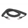 DeLOCK RJ45 spiraalikaapeli, pistoke – pistoke, Cat.5e, 2 m, musta