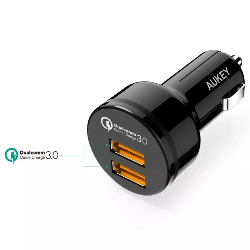 CC-T8 erittäin nopea autolaturi 2xUSB 3.0 6A 36W + Micro-USB-kaapeli 1 m