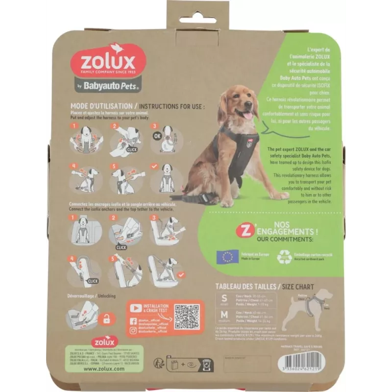 ZOLUX TRAVEL SAFE koiranvaljaat S — koko S, musta