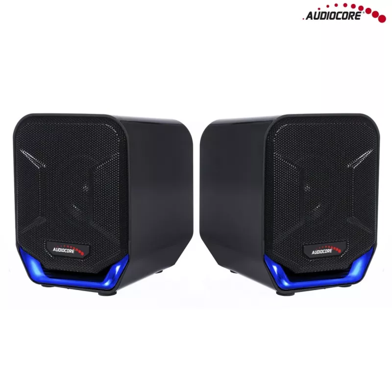 Audiocore AC865B 2.0 USB-tietokonekaiuttimet, 6 W, musta/sininen