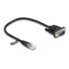 Delock RS-232-sarjakaapeli, RJ45-uros D-Sub 9 -uros, 30 cm, musta