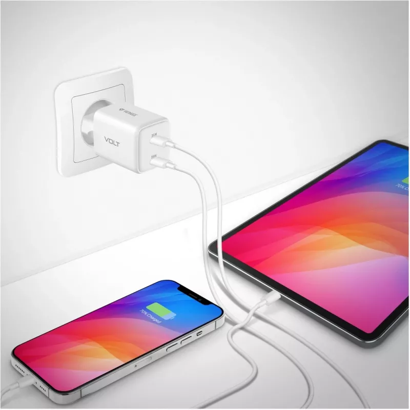 Seinä-USB-C-laturi YENKEE G35D 2x18W Power Delivery 3.0 3A