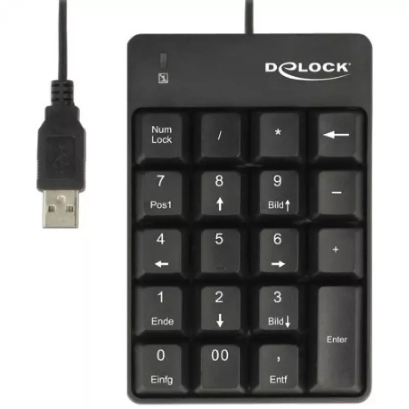 Numeerinen näppäimistö DeLOCK 12481 universaali USB musta